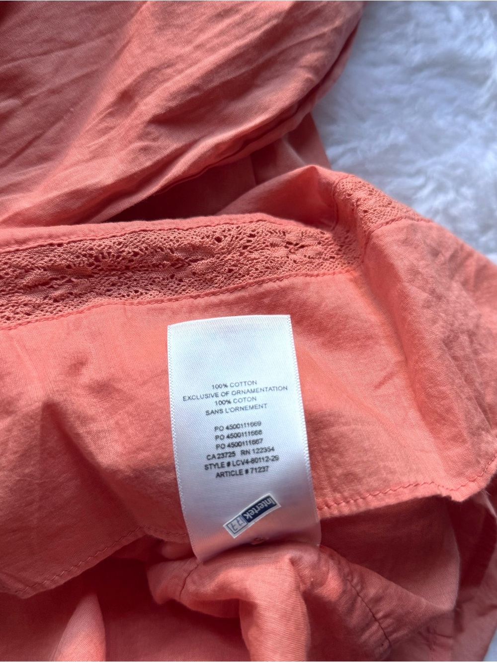 Wilfred by Aritzia "La Boheme" Elia mini babydoll dress in peach orange - Picture 7 of 10